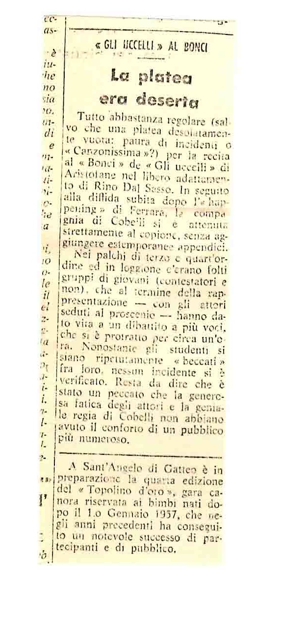 La platea deserta